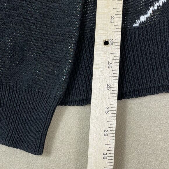 Duvin Sweater Mens L Black Beach Club Knit Pullover Two Sided‎ Graphic Design - Picture 6 of 14